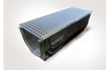 04 RIGOLA PLASTIC CU GRATAR DIN OTEL DN300